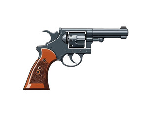 hand gun revolver isolated on a white background