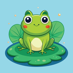 Obraz premium a frog wearing a crown sits on a pond with a crown on it