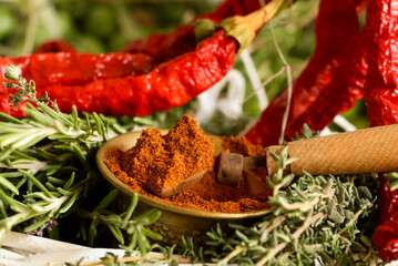 Pimentón, elaboración con pimiento seco de la vera, especie de España