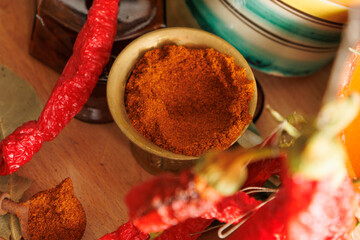Pimentón, elaboración con pimiento seco de la vera, especie de España