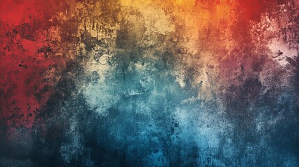 Fototapeta premium Abstract background with red, orange, and blue watercolor wash.