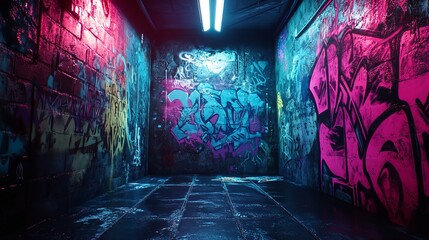 Obraz premium Urban Street Art Graffiti 8k Realistic Lighting