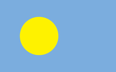Flag of Palau, National Republic of Palau flag, The capital city is Melekeok.