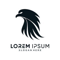 Eagle head symbol logo template vector illustration design with creative concept