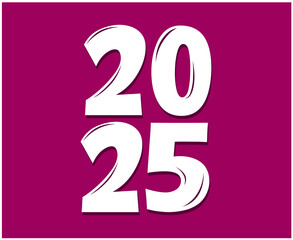 2025 Happy New Year Holiday Abstract Purple and White Festive Elegant Isolated Design Vector Illustration