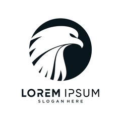 Eagle head symbol logo template vector illustration design with creative concept