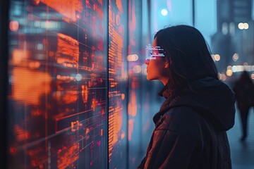 A personalized marketing strategy visualized with advanced data technology, sleek and modern