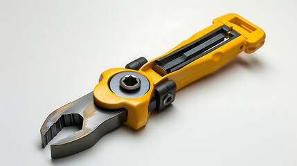 Closeup of a yellow multi-tool.
