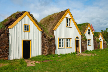 Old turfhouse, museum, Glaumbaer in Skagafjordur, in Iceland.