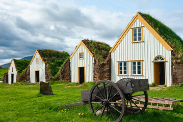 Old turfhouse, museum, Glaumbaer in Skagafjordur, in Iceland.
