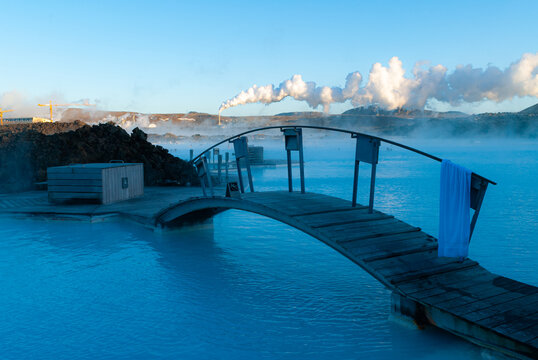 The Blue Lagoon is a geothermal spa located in Iceland and is one of the country's most popular tourist attractions. - Powered by Adobe