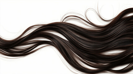 long shiny hair on white background