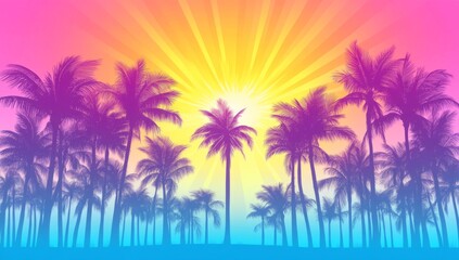 Obraz premium Beautiful sun rays shining through shades of pink, orange, and purple. 