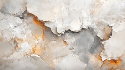 Abstract oil painting featuring a marble texture with a granite surface design in shades of beige and white highlighting nature inspired patterns and architectural details