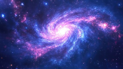 Galaxy 3D cartoon rendering of