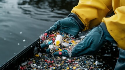 Microplastic contamination poses a prevalent environmental concern. To assess its extent, scientists collect water samples for analysis. These samples provide valuable insights into the presence
