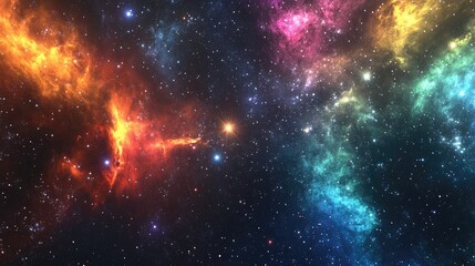 Fototapeta premium High definition star field background in a 3D cartoon rendering Colorful starry night sky texture in outer space