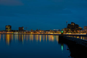 Fototapeta premium Reykjavi, capital city of Iceland, in night