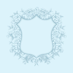 Floral Wedding monogram crest design. Vintage wedding monogram design. Wedding initial.