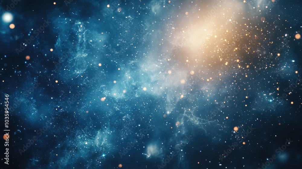 Poster abstract space background featuring illuminated elements created through 3d rendering techniques