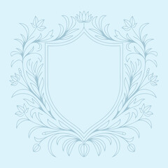 Floral Wedding monogram crest design. Vintage wedding monogram design. Wedding initial.