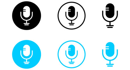 microphone mic icon, voice icon symbol buttons.