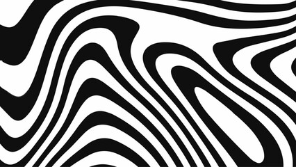 Optical art abstract background wave design black and white. Vector Illustration.