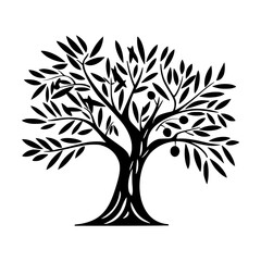 Obraz premium Detailed vector illustration of a tree with twisting branches and leaves, perfect for nature-themed designs, logos, and environmental concepts.