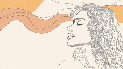 Continuous line art depicting an adult female psychologist Highlights the importance of mental health and showcases a confident insightful woman in the psychology profession