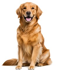 Proud Golden Retriever Sitting Smoothly