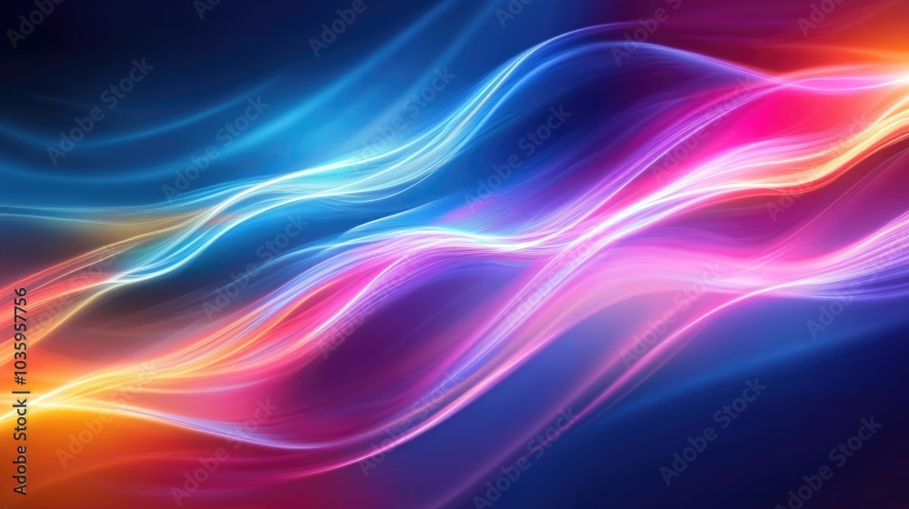 Poster multicolored abstract background featuring laser lights ideal for design use showcasing dynamic wave
