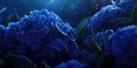 Obraz premium Close-up view of Lacecap Hydrangea blossoms, Detailed view of Lacecap Hydrangea flowers