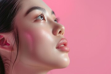 Asian woman beauty portrait with clean skin  youth concept.
