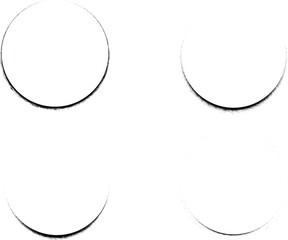Set of vector circle border frames with rough edges .Grainy texture .  Shadow effect .Circle frame template collection . Grainy tiny frame borders isolated on the background . Rough edges effect.