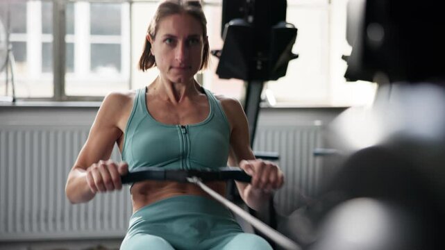 Woman Doing Gym Fitness Workout Exercise