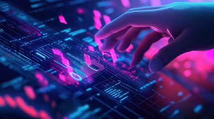 Data science business analysis and strategy big data conceptBusiness teamwork analyzing financial graph on virtual touch screen futuristic technology solution for business development : Generative AI