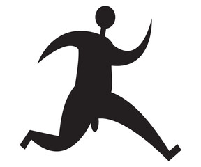 Silhouette running.This is men run exercise for Health At area Stadium Outdoors on white background with clipping path.