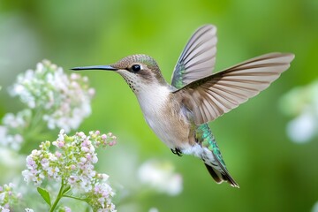 Fototapeta premium Hummingbird flying in nature 