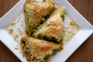 Traditional Turkish dessert baklava.