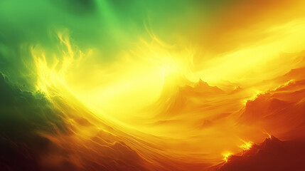 Obraz premium A vibrant abstract landscape with fiery and luminous colors, evoking energy and surrealism