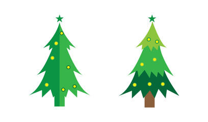 Christmas tree flat icon isolated on white background. Christmas tree vector illustration.