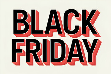 Bold "Black Friday" text, typically associated with sales and shopping events, designed to attract attention to major discounts.