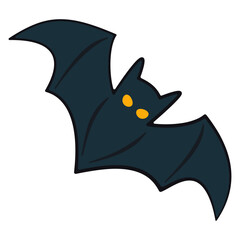 Spooky Halloween bat with yellow eyes