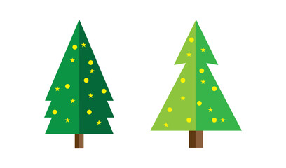 Christmas tree flat icon isolated on white background. Christmas tree vector illustration.