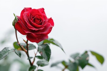Naklejka premium beautiful red rose isolated on white