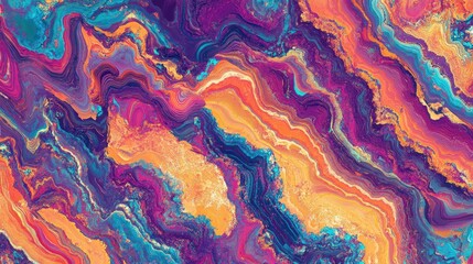 Psychedelic seamless pattern with a glitched abstract design featuring a surreal multicolored texture