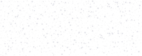 Seamless realistic falling snow or snowflakes pattern isolated on transparent background. Vector Christmas border.	
