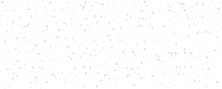 Seamless realistic falling snow or snowflakes pattern isolated on transparent background. Vector Christmas border.	
