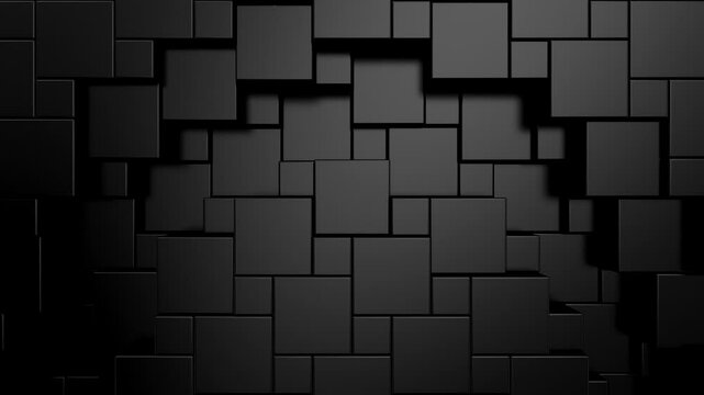 Cubes Form a Wave. Abstract motion, two color, 3d rendering, 4k resolution
