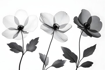 Floral silhouette illustrations